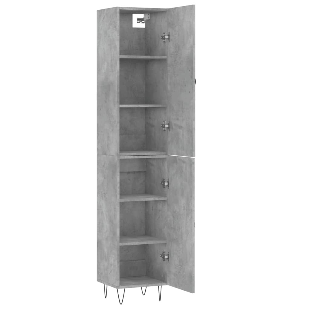 Highboard Concrete Grey 34.5x34x180 cm Engineered Wood