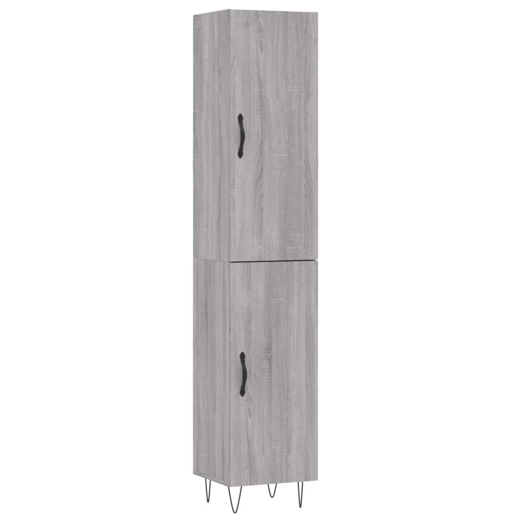 Highboard Grey Sonoma 34.5x34x180 cm Engineered Wood