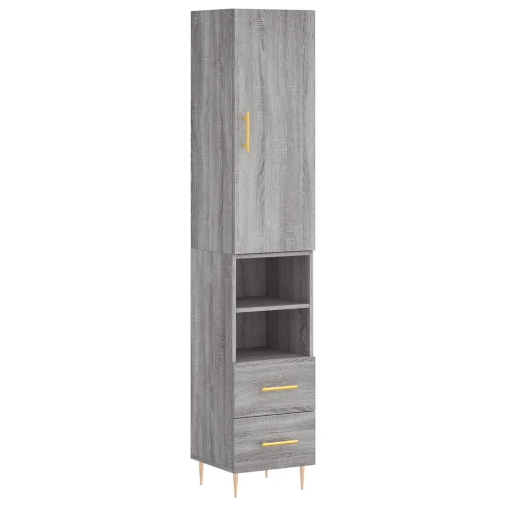 Highboard Grey Sonoma 34.5x34x180 cm Engineered Wood