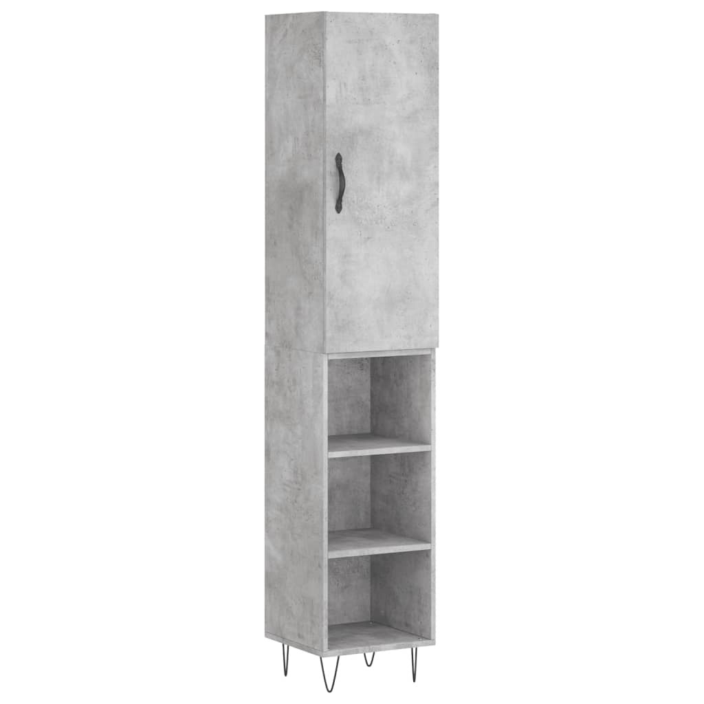 Highboard Concrete Grey 34.5x34x180 cm Engineered Wood