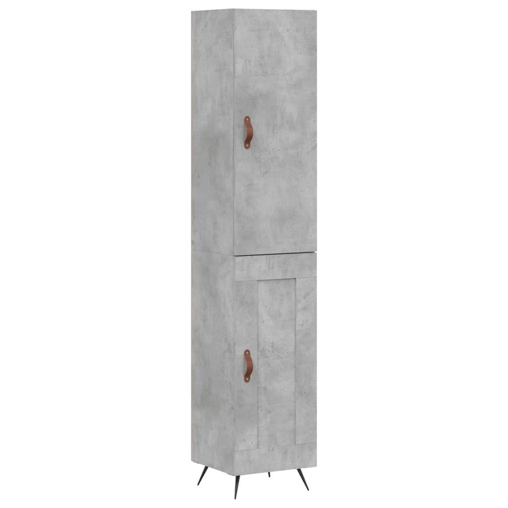 Highboard Concrete Grey 34.5x34x180 cm Engineered Wood