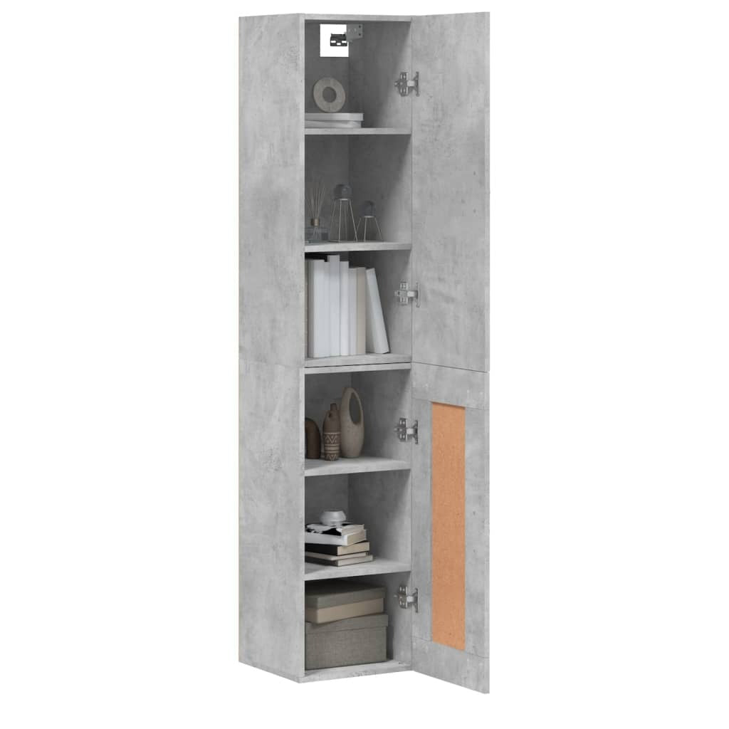 Highboard Concrete Grey 34.5x34x180 cm Engineered Wood