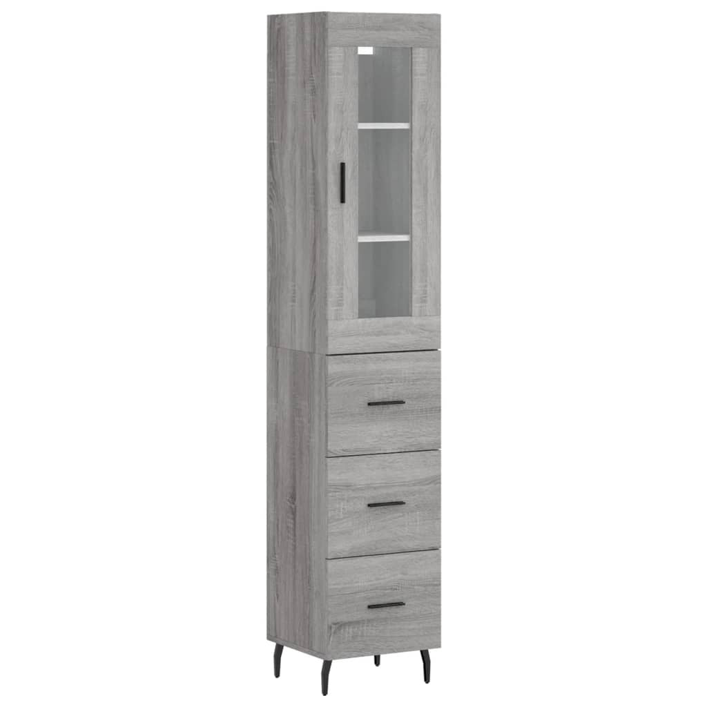 Highboard Grey Sonoma 34.5x34x180 cm Engineered Wood