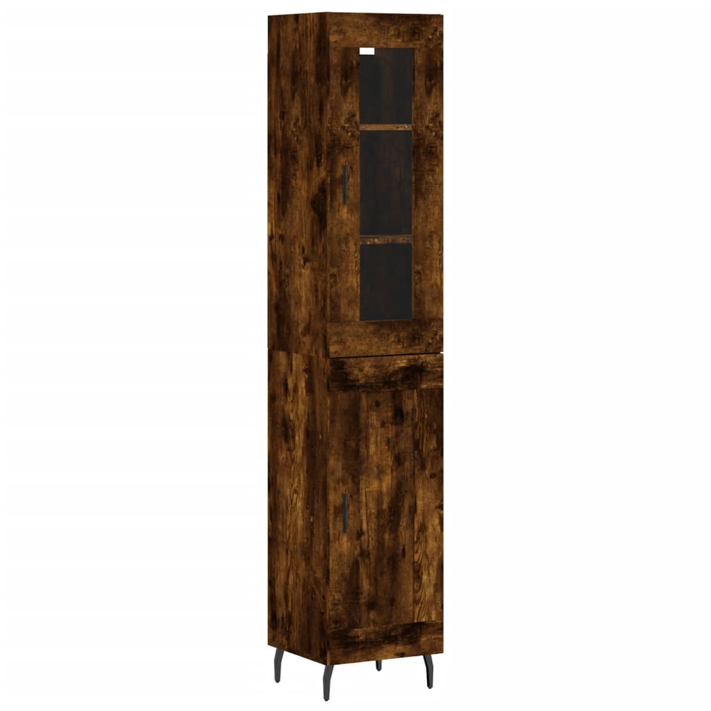 Highboard Smoked Oak 34.5x34x180 cm Engineered Wood