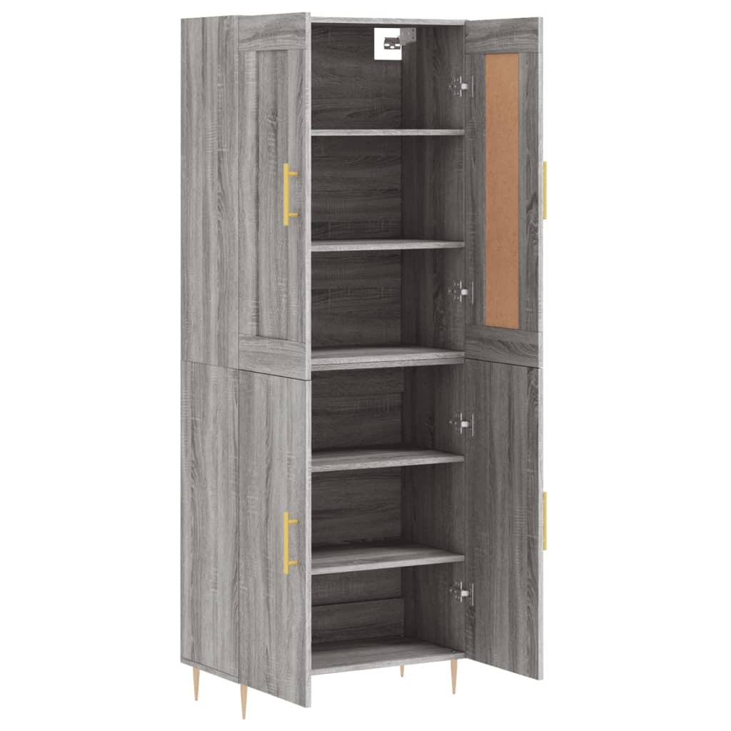 Highboard Grey Sonoma 69.5x34x180 cm Engineered Wood