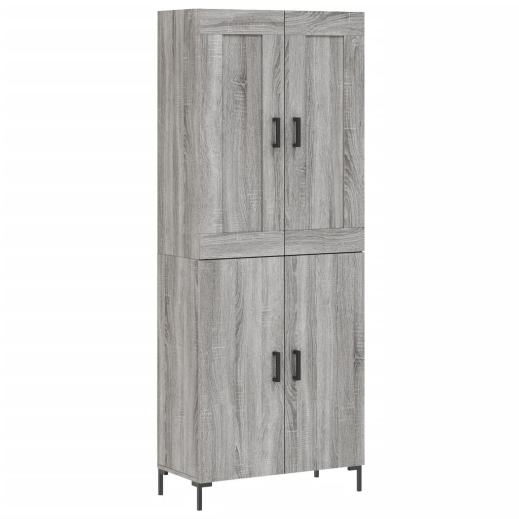 Highboard Grey Sonoma 69.5x34x180 cm Engineered Wood