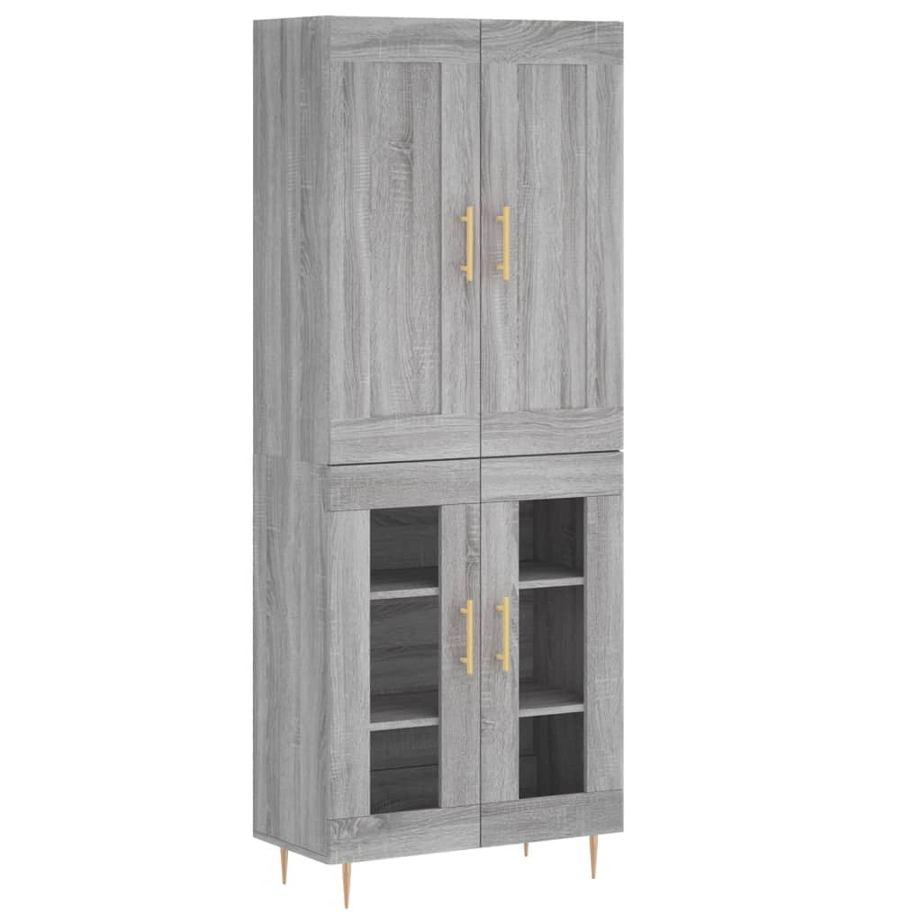 Highboard Grey Sonoma 69.5x34x180 cm Engineered Wood