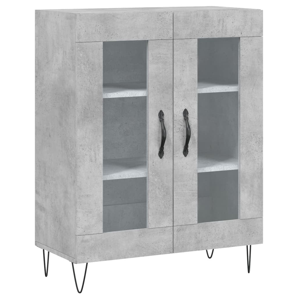 Highboard Concrete Grey 69.5x34x180 cm Engineered Wood
