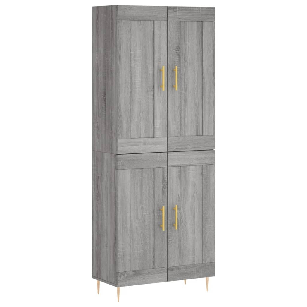 Highboard Grey Sonoma 69.5x34x180 cm Engineered Wood