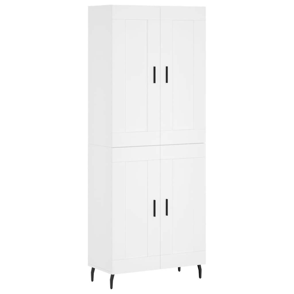 Highboard White 69.5x34x180 cm Engineered Wood