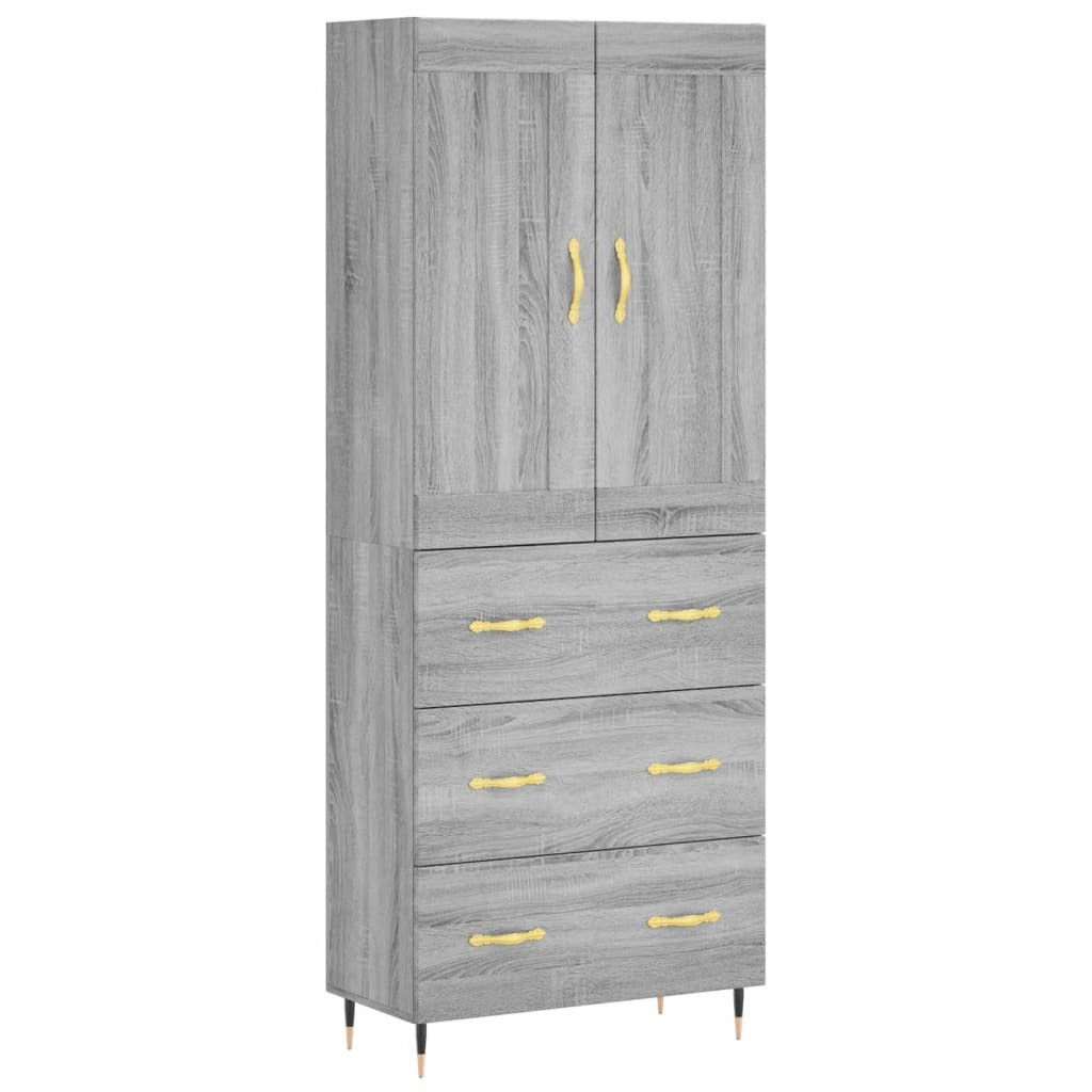 Highboard Grey Sonoma 69.5x34x180 cm Engineered Wood