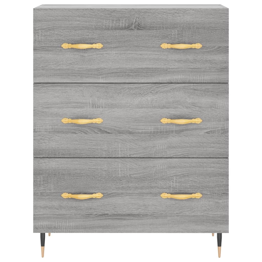 Highboard Grey Sonoma 69.5x34x180 cm Engineered Wood