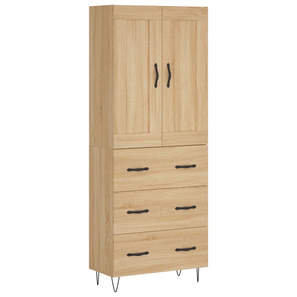 Highboard Sonoma Oak 69.5x34x180 cm Engineered Wood