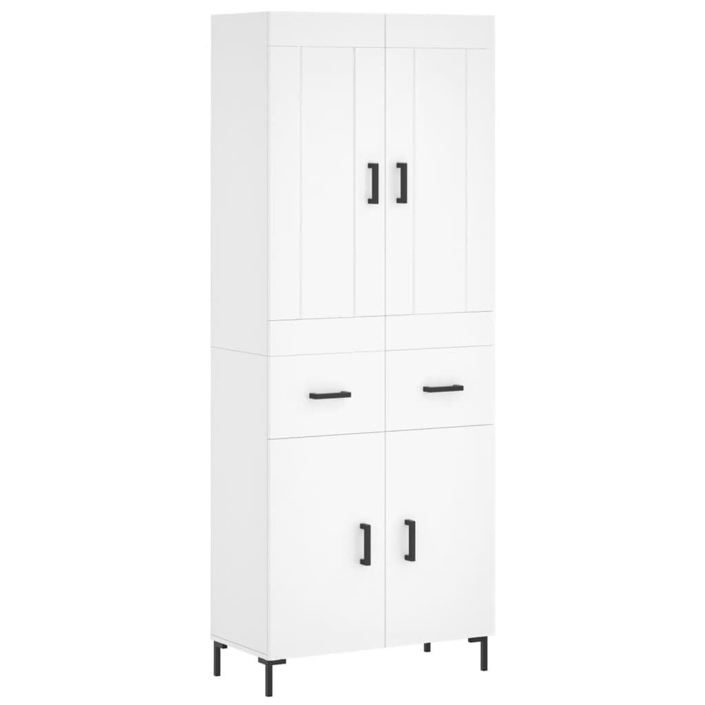 Highboard White 69.5x34x180 cm Engineered Wood