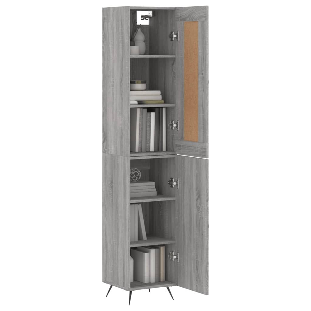 Highboard Grey Sonoma 34.5x34x180 cm Engineered Wood
