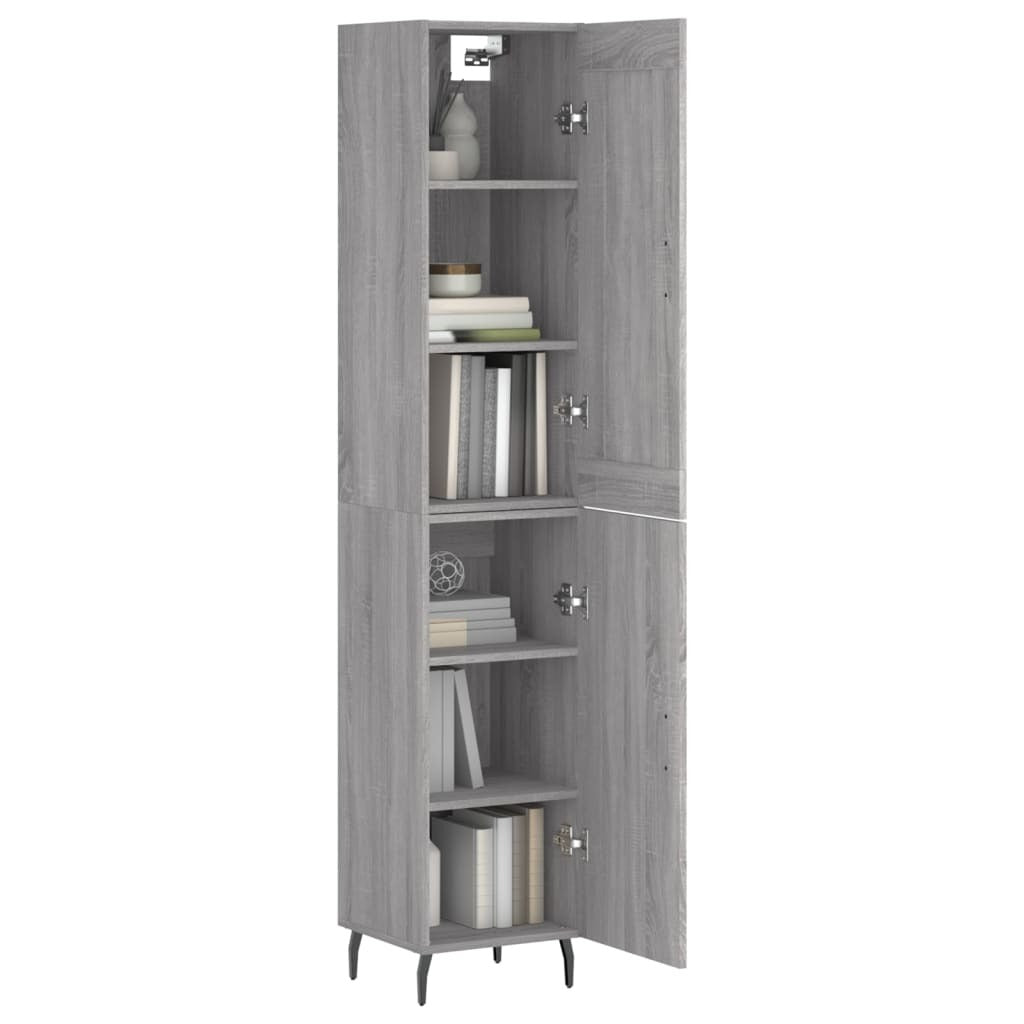 Highboard Grey Sonoma 34.5x34x180 cm Engineered Wood