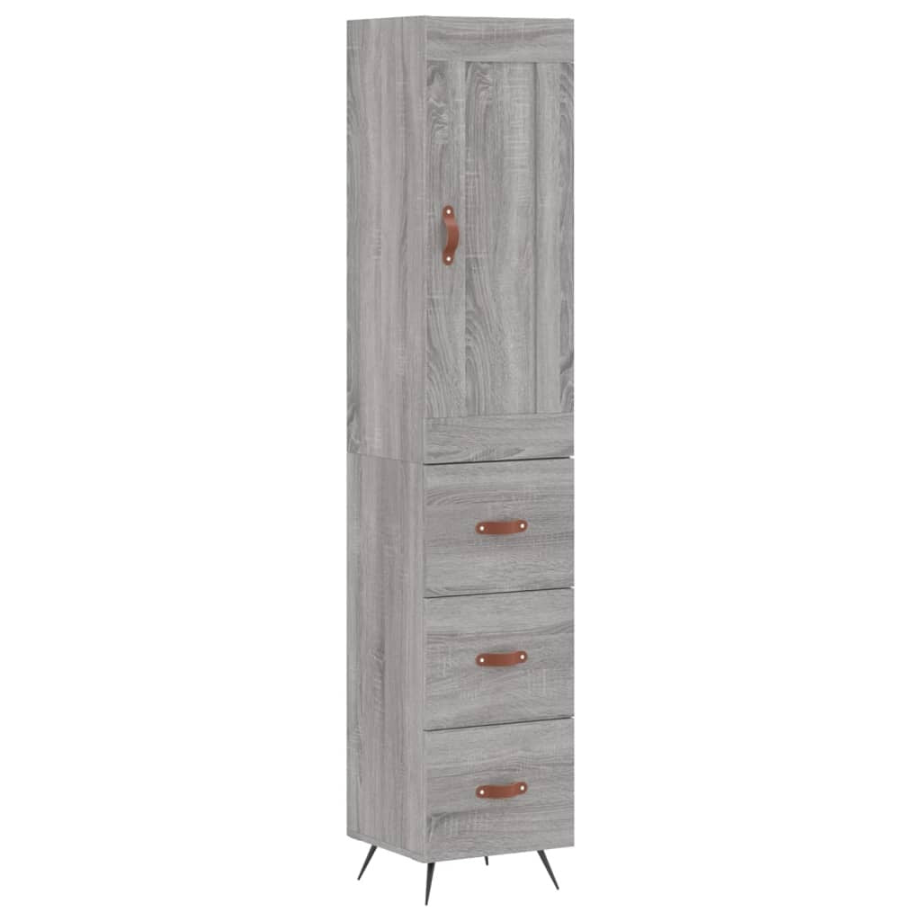 Highboard Grey Sonoma 34.5x34x180 cm Engineered Wood