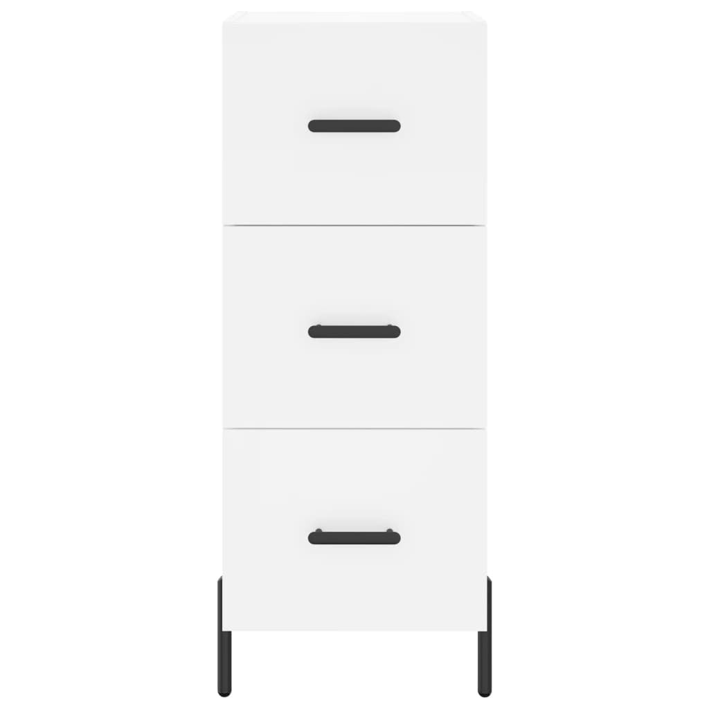 Highboard White 34.5x34x180 cm Engineered Wood