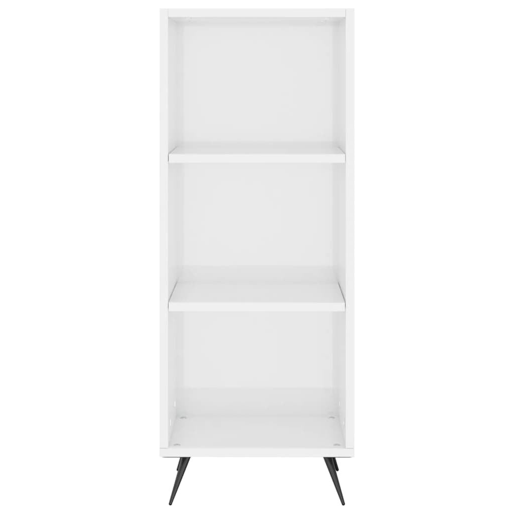 Highboard High Gloss White 34.5x34x180 cm Engineered Wood