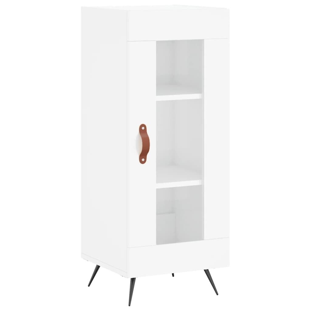 Highboard High Gloss White 34.5x34x180 cm Engineered Wood