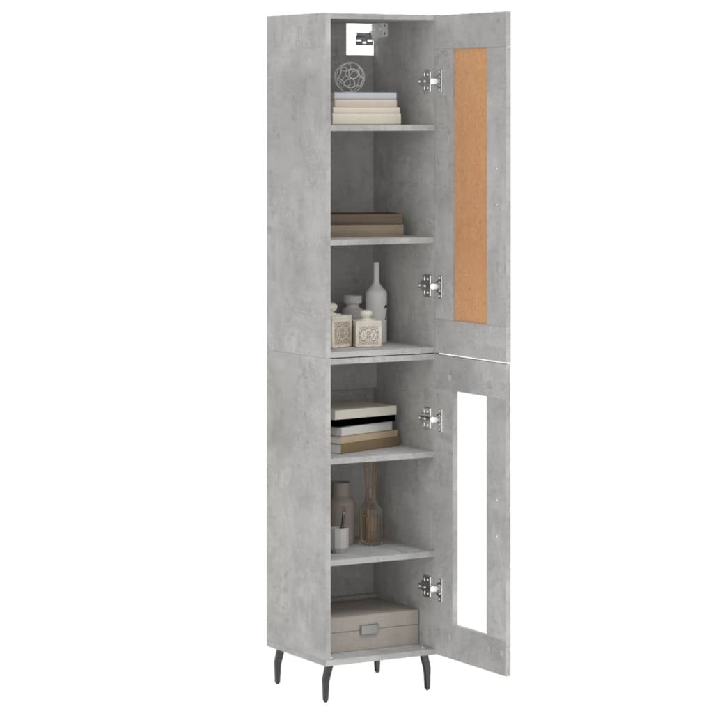 Highboard Concrete Grey 34.5x34x180 cm Engineered Wood