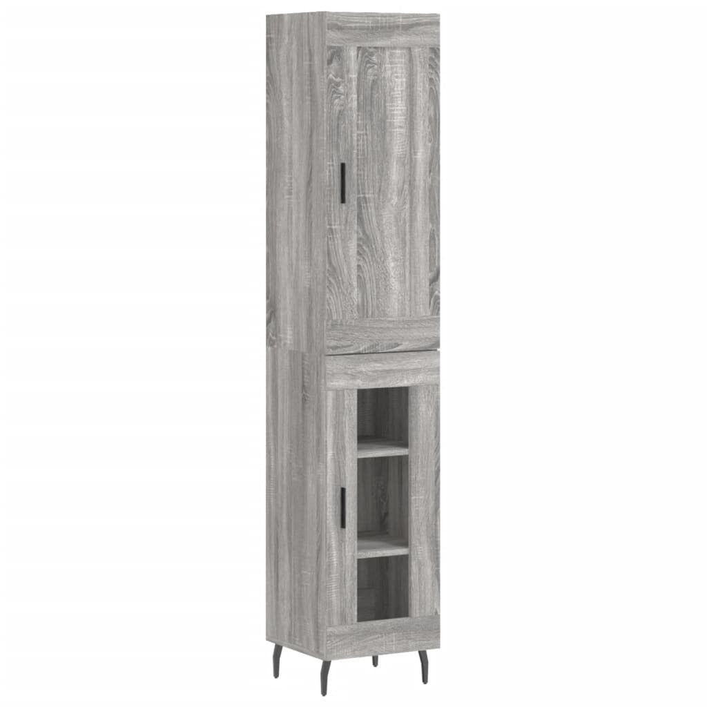 Highboard Grey Sonoma 34.5x34x180 cm Engineered Wood