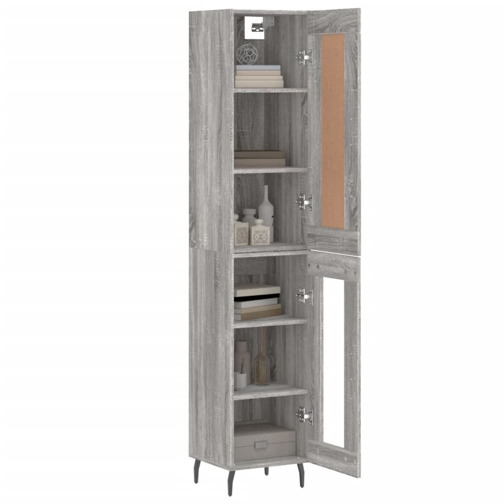 Highboard Grey Sonoma 34.5x34x180 cm Engineered Wood