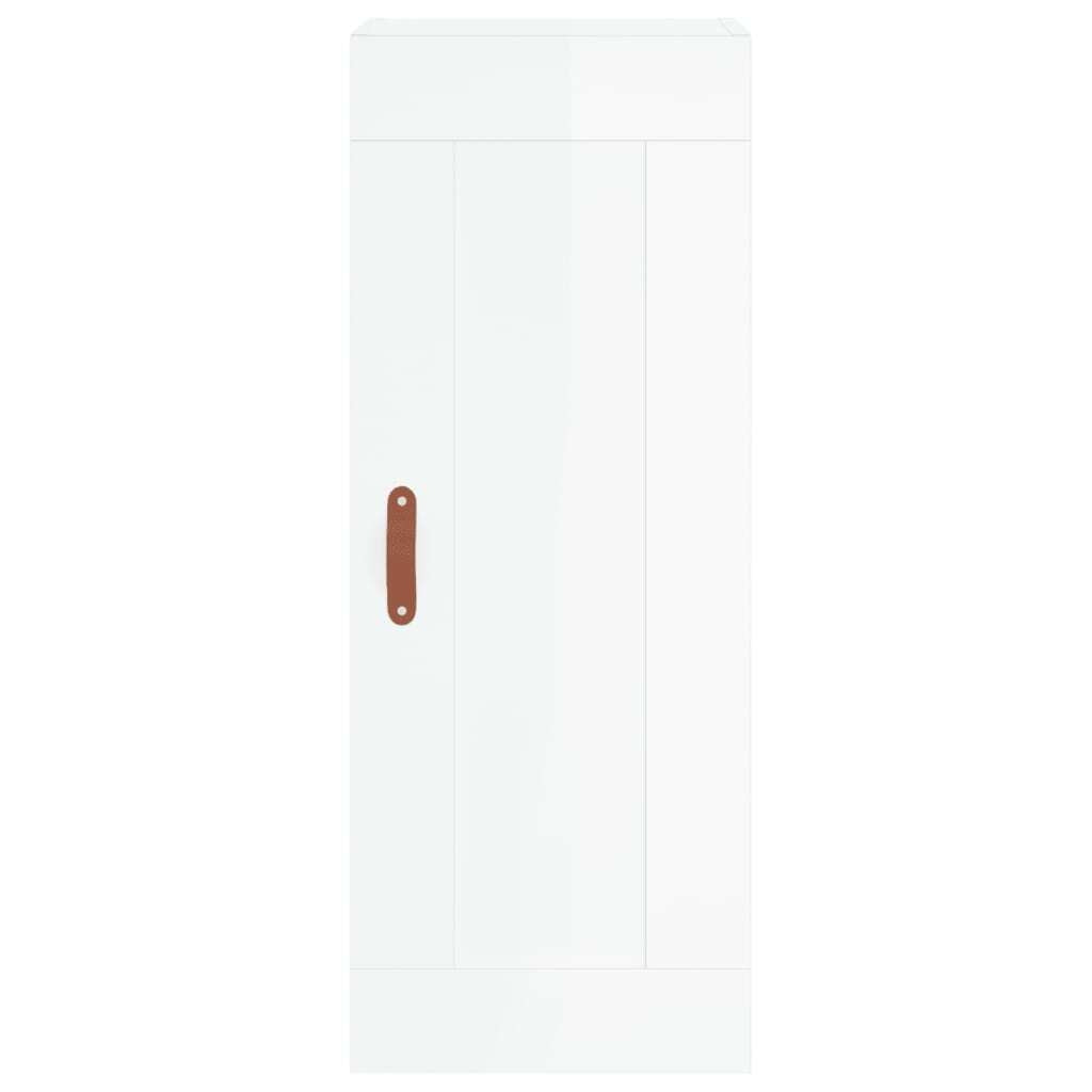 Highboard High Gloss White 34.5x34x180 cm Engineered Wood