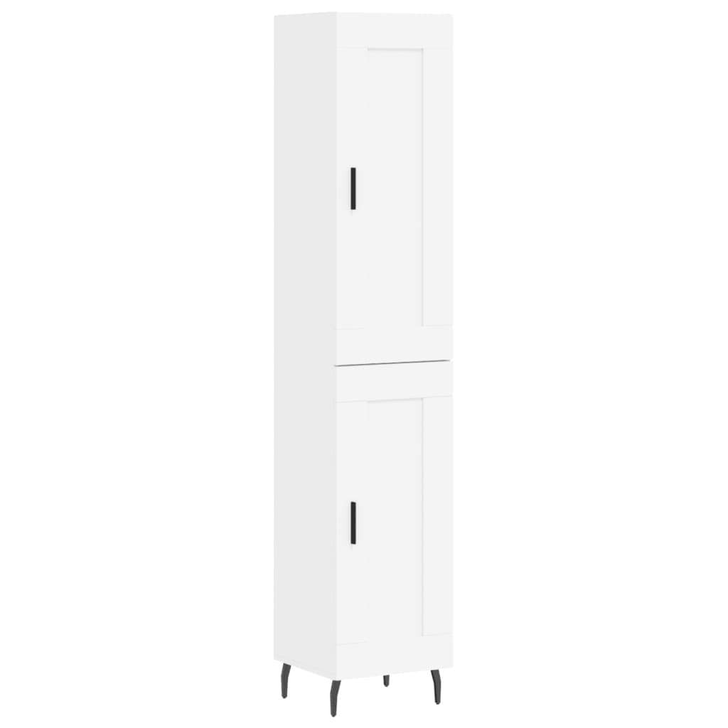 Highboard White 34.5x34x180 cm Engineered Wood