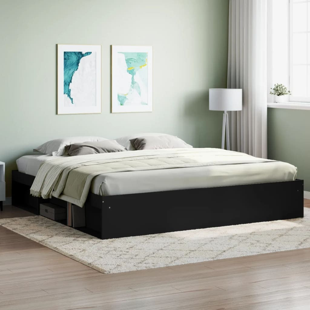 Bed Frame Black 200x200 cm