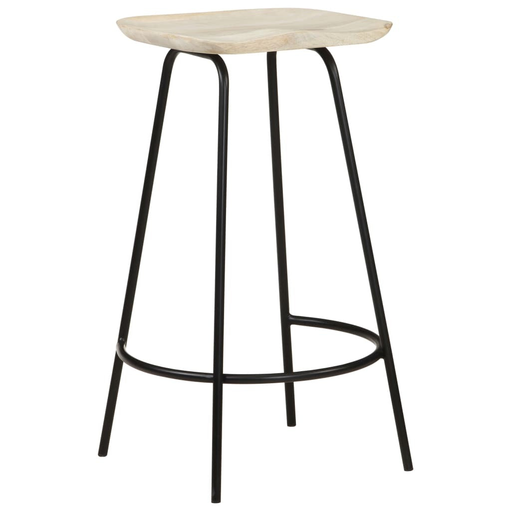 vidaXL Bar Stools 2 pcs Solid Mango Wood