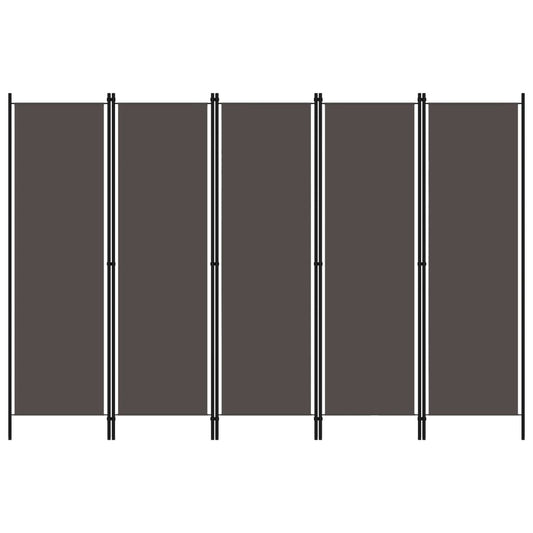 5-Panel Room Divider Anthracite 250x180 cm