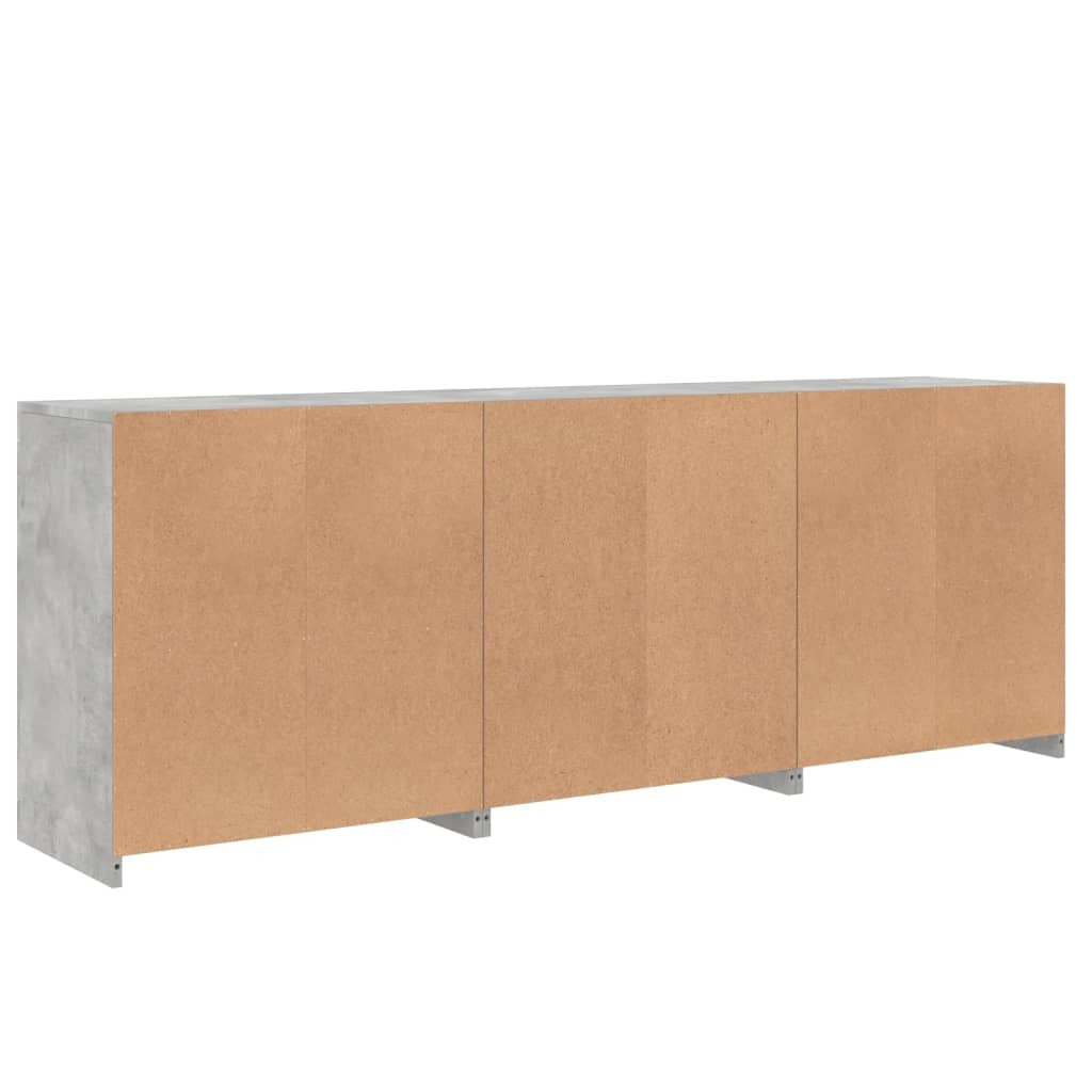 Sideboard with LED Lights Concrete Grey 181.5x37x67 cm