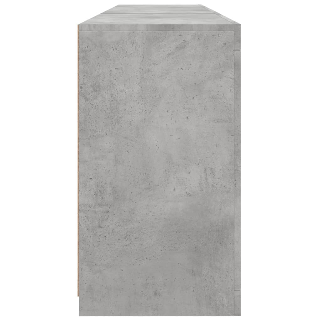 Sideboard with LED Lights Concrete Grey 162x37x67 cm