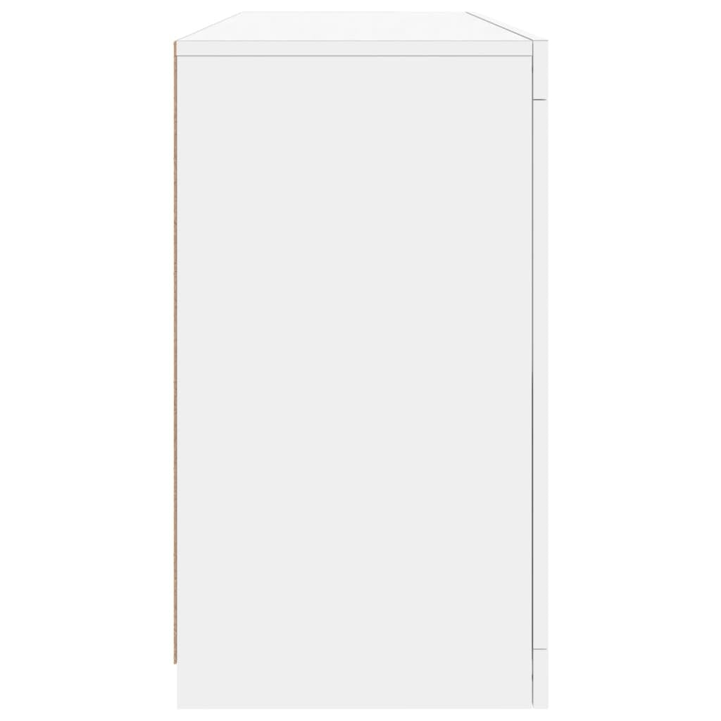 Sideboard with LED Lights White 142.5x37x67 cm