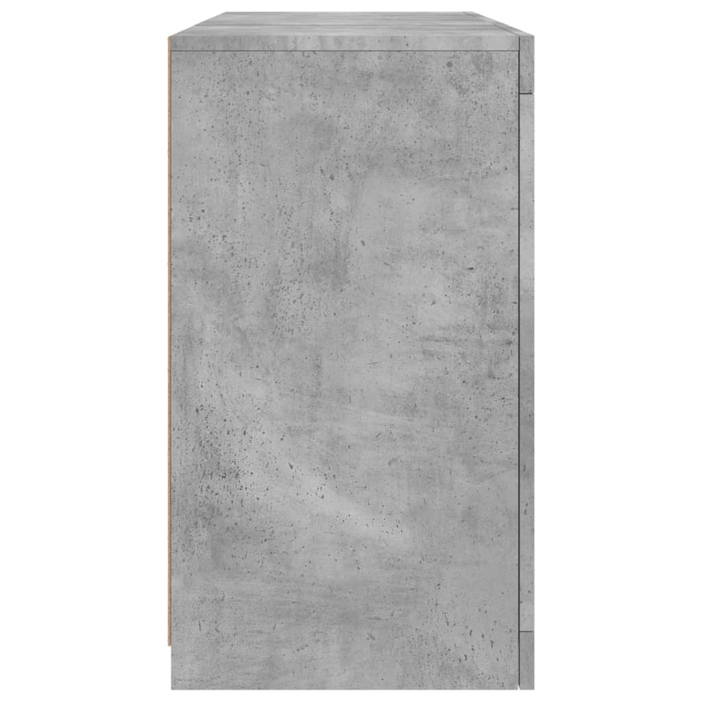 Sideboard with LED Lights Concrete Grey 123x37x67 cm