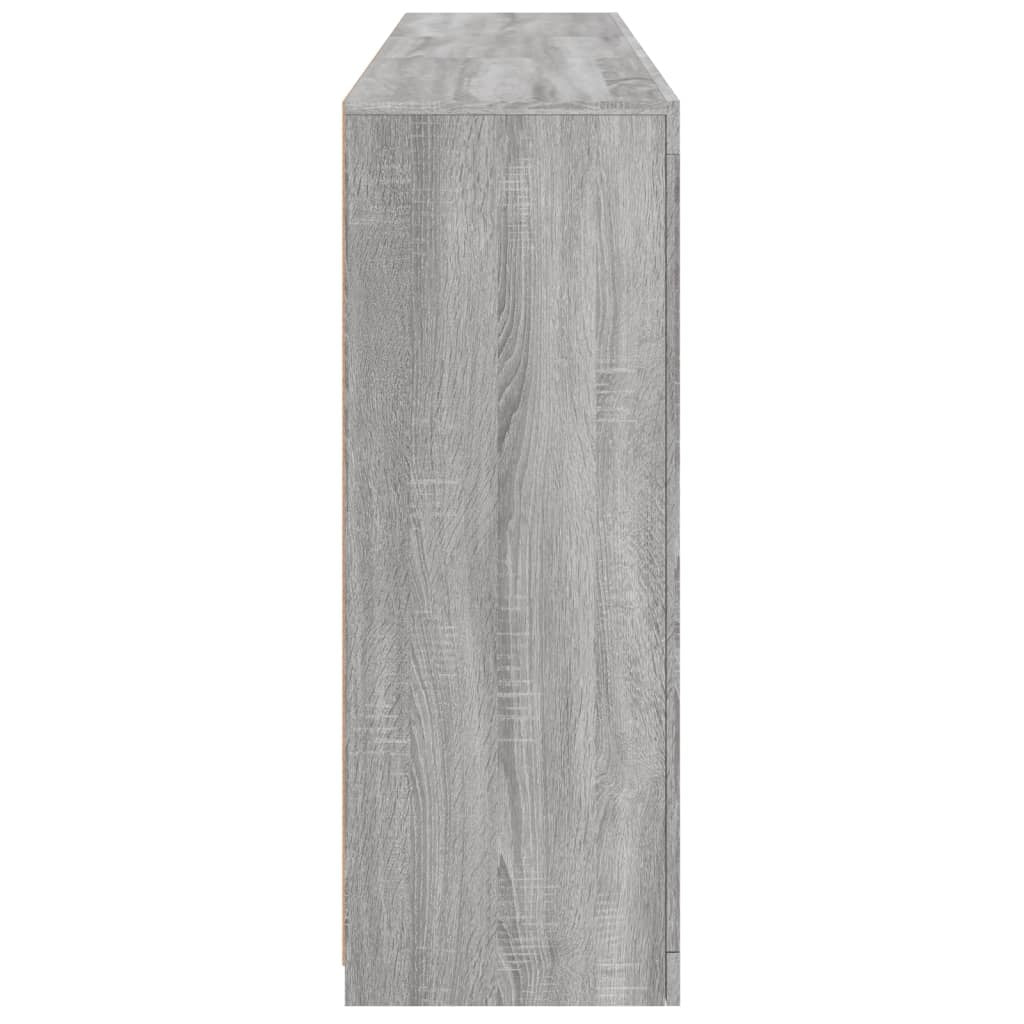 Sideboard with LED Lights Grey Sonoma 162x37x100 cm