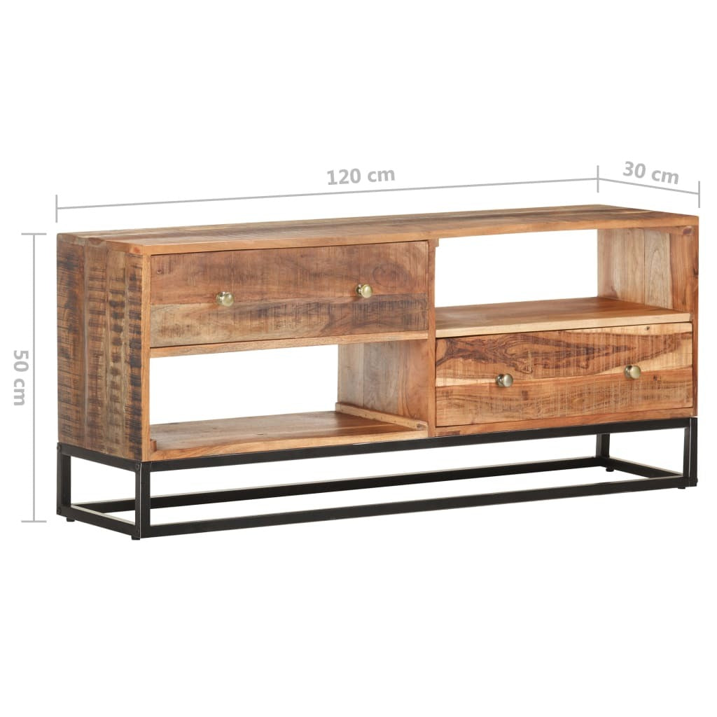 TV cabinet 120x30x50 cm Rough Acacia Wood