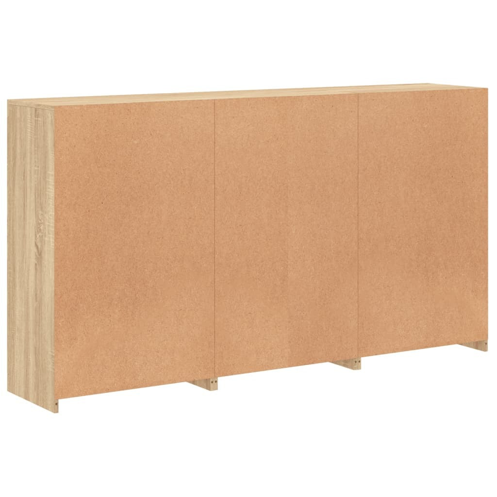 Sideboard with LED Lights Sonoma Oak 181.5x37x100 cm