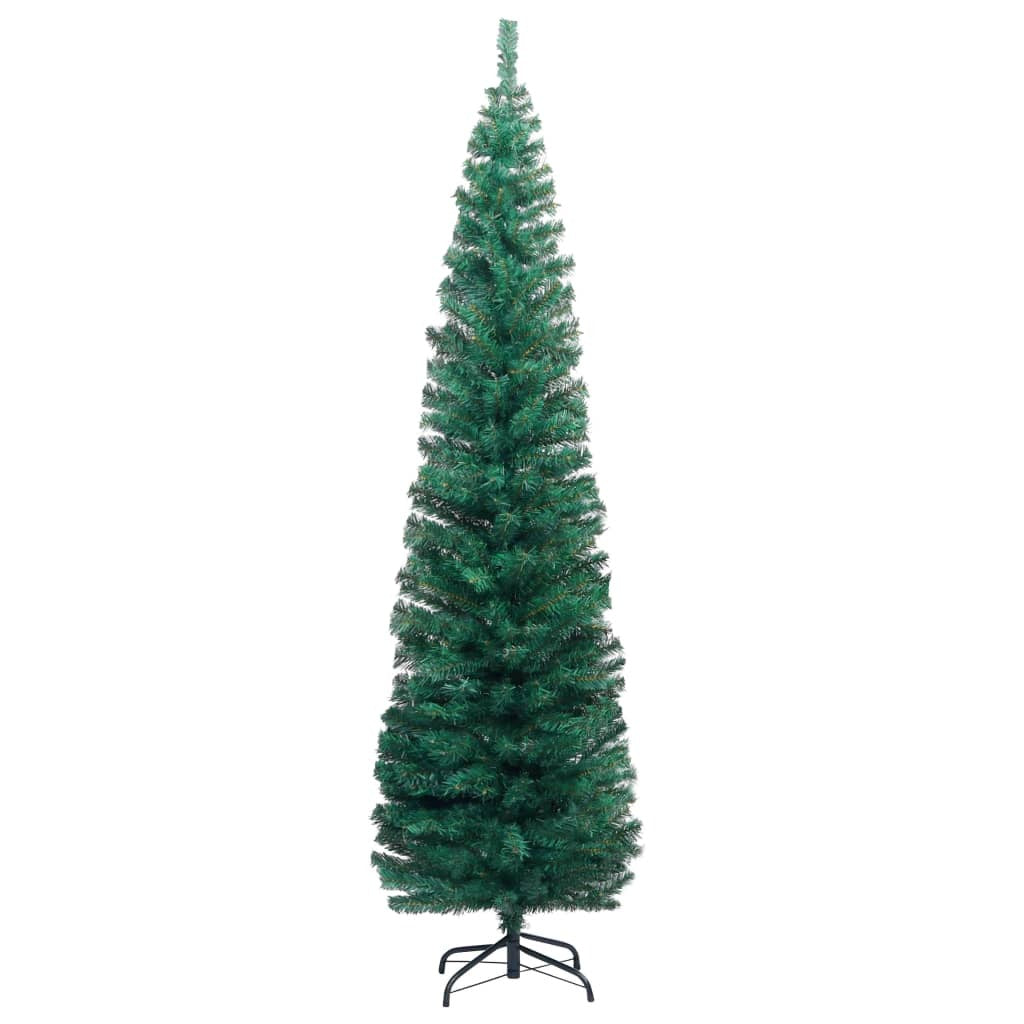 Slim Artificial Christmas Tree with Stand Green 180 cm PVC