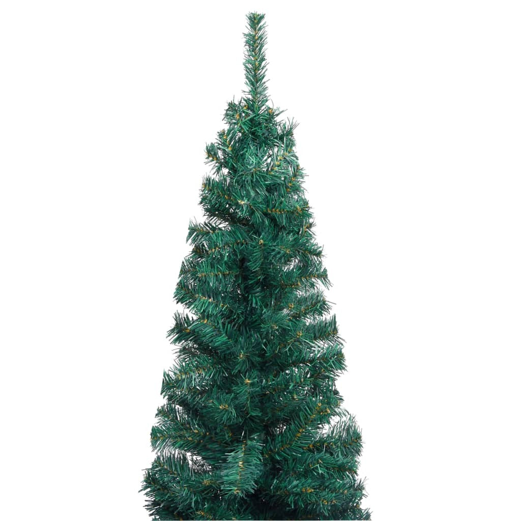 Slim Artificial Christmas Tree with Stand Green 180 cm PVC