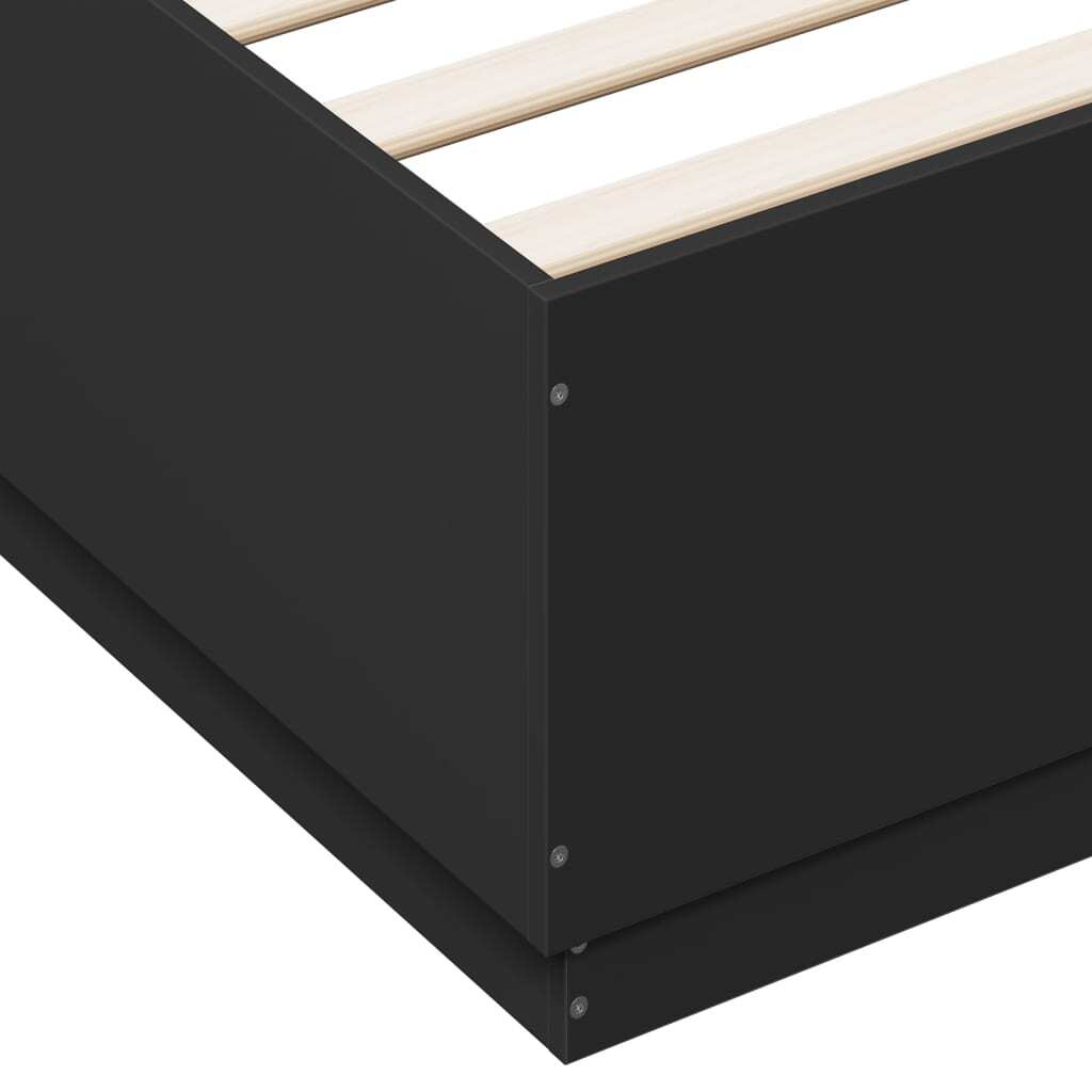 Bed Frame Black 140x200 cm Engineered Wood