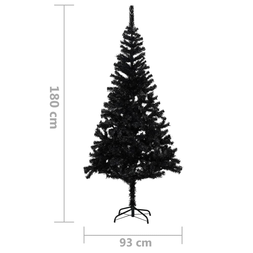 Artificial Christmas Tree with Stand Black 180 cm PVC