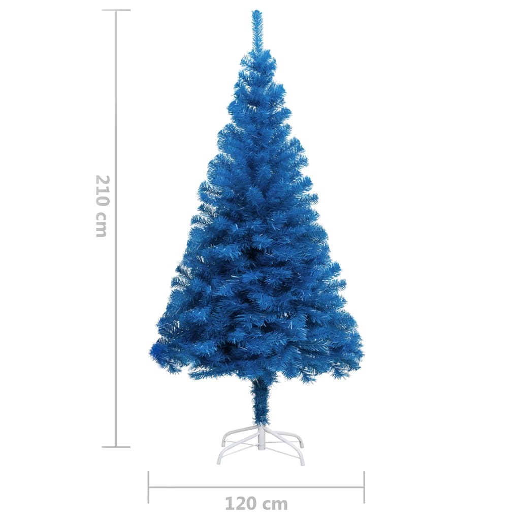 Artificial Christmas Tree with Stand Blue 210 cm PVC