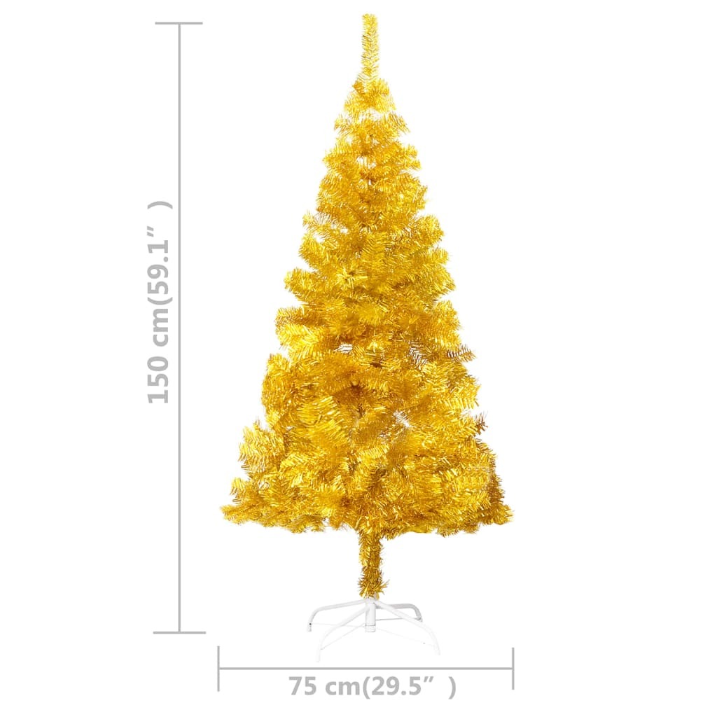 Artificial Christmas Tree with Stand Gold 150 cm PET