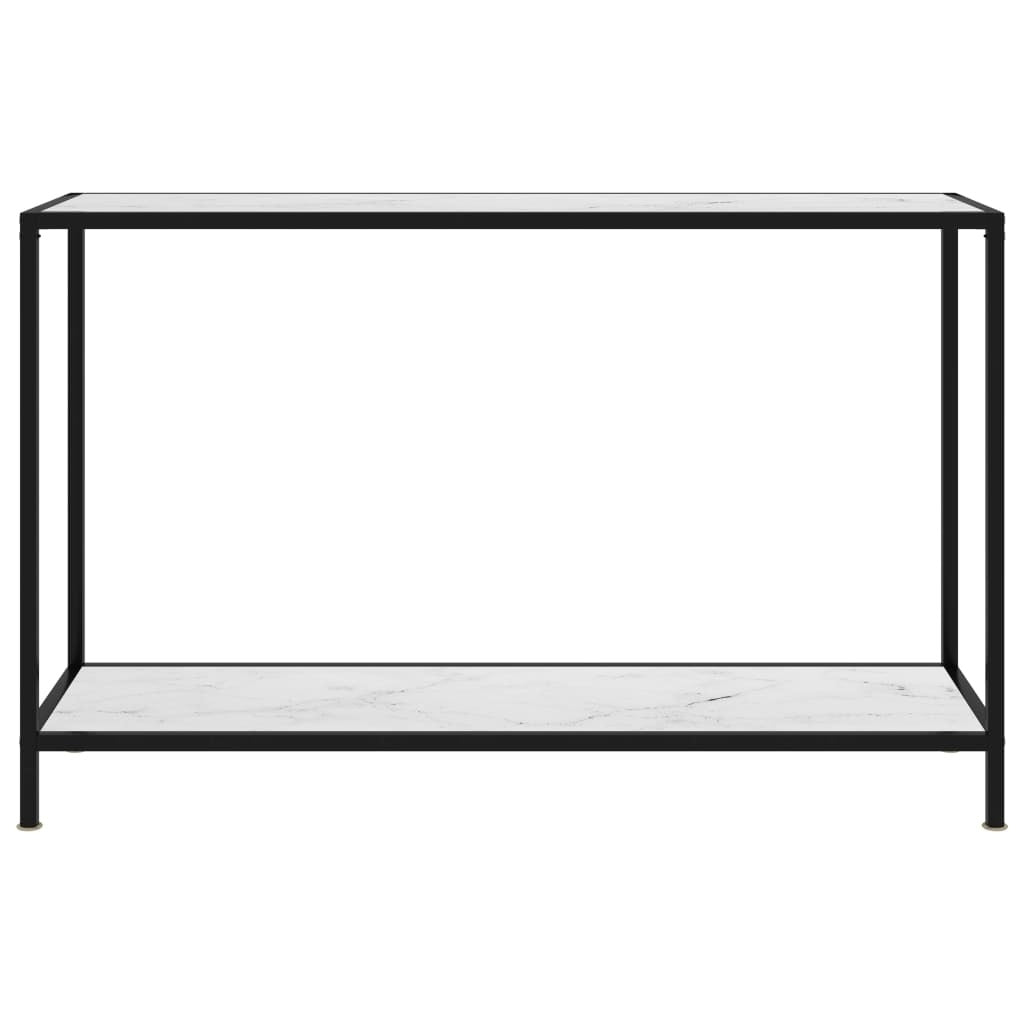 Console Table White 120x35x75 cm Tempered Glass