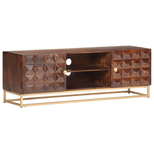 TV Cabinet 124x29x45 cm Solid Mango Wood