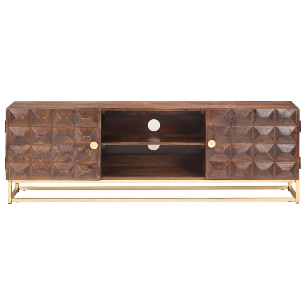 TV Cabinet 124x29x45 cm Solid Mango Wood