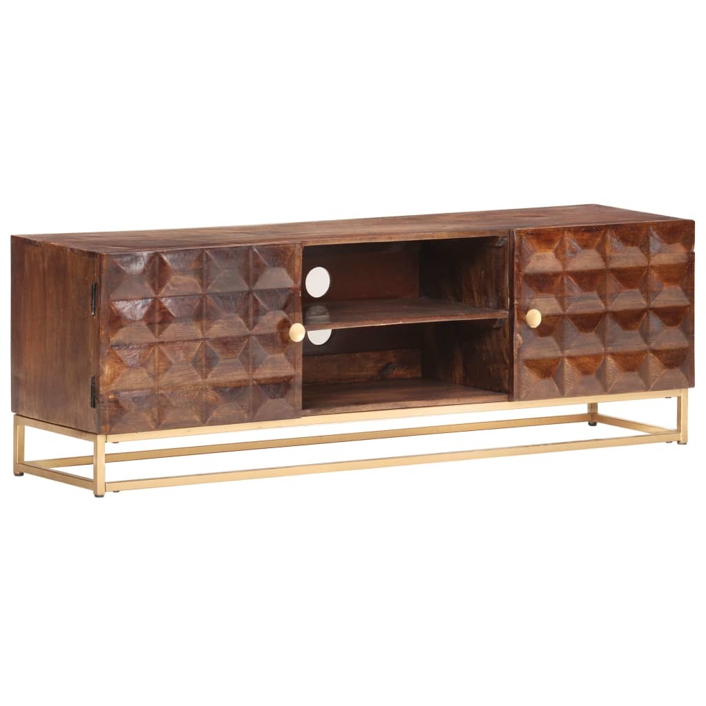 TV Cabinet 124x29x45 cm Solid Mango Wood