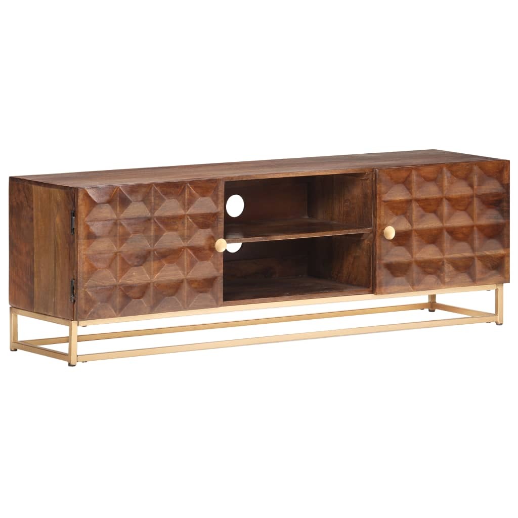 TV Cabinet 124x29x45 cm Solid Mango Wood